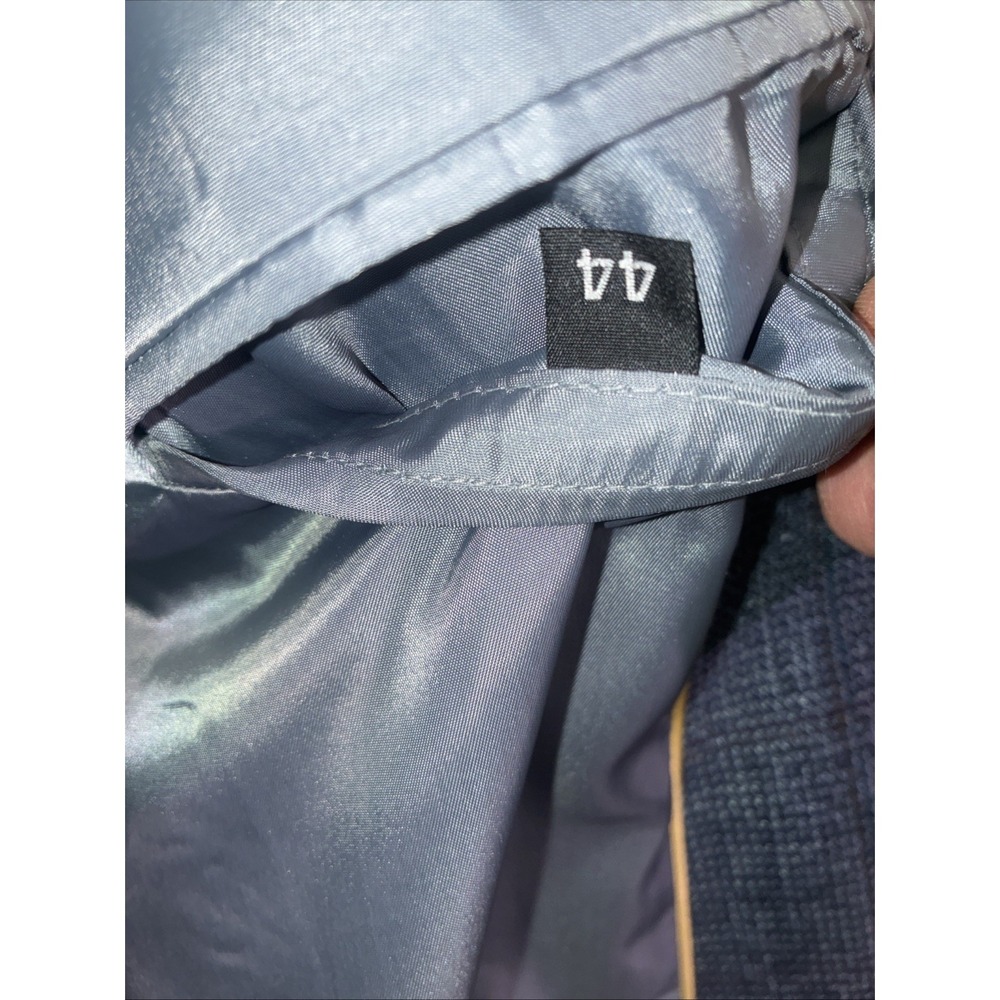 Men's Blazer Sport Coat by Haggar Wool 44L Blue - Picture 3 of 5